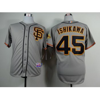 San Francisco Giants #45 Travis Ishikawa Gray SF Edition Jersey