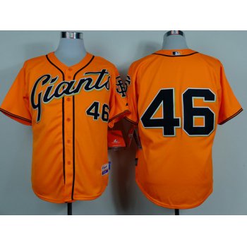 San Francisco Giants #46 Santiago Casilla Orange Jersey