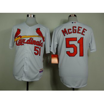 St. Louis Cardinals #51 Willie McGee White Cool Base Jersey