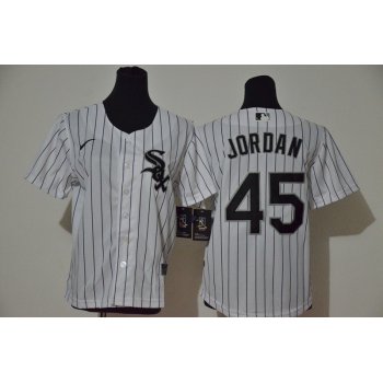 Youth Chicago White Sox #45 Michael Jordan White Stitched MLB Cool Base Nike Jersey