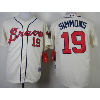 Atlanta Braves #9 Andrelton Simmons Cream Jersey