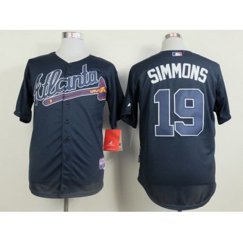 Atlanta Braves #9 Andrelton Simmons Navy Blue Jersey