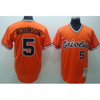 Baltimore Orioles #5 Brooks Robinson 1975 Orange Throwback Jersey