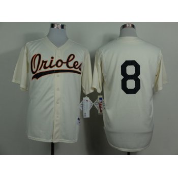 Baltimore Orioles #8 Cal Ripken 1954 Cream Jersey