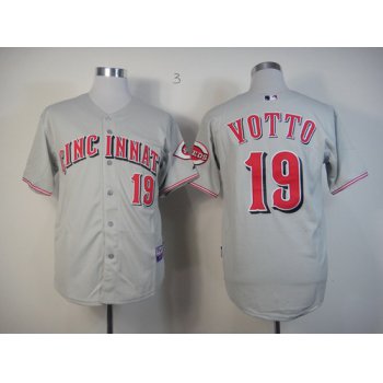 Cincinnati Reds #19 Joey Votto Gray Jersey