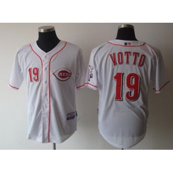 Cincinnati Reds #19 Joey Votto White Jersey