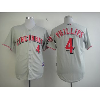 Cincinnati Reds #4 Brandon Phillips Gray Jersey