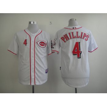 Cincinnati Reds #4 Brandon Phillips White Jersey