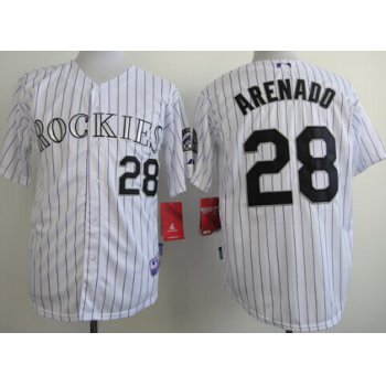 Colorado Rockies #28 Nolan Arenado White Jersey