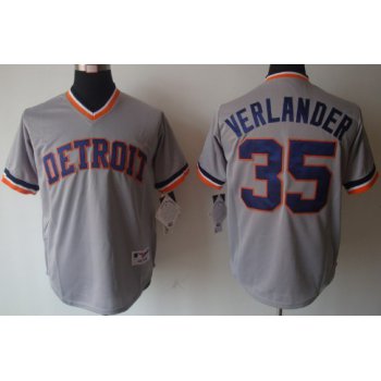 Detroit Tigers #35 Justin Verlander 1984 Gray Pullover Jersey