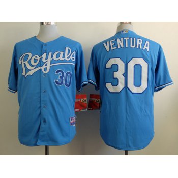 Kansas City Royals #30 Yordano Ventura Light Blue Jersey