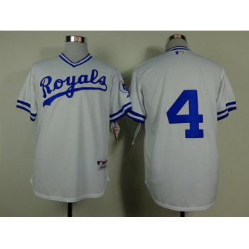 Kansas City Royals #4 Alex Gordon 1974 White Jersey