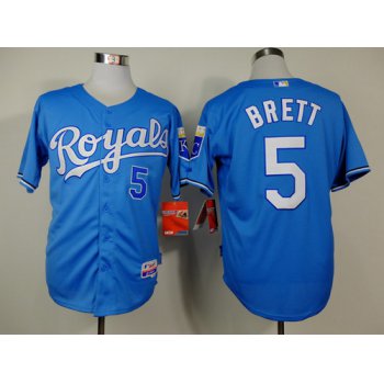 Kansas City Royals #5 George Brett Light Blue Jersey