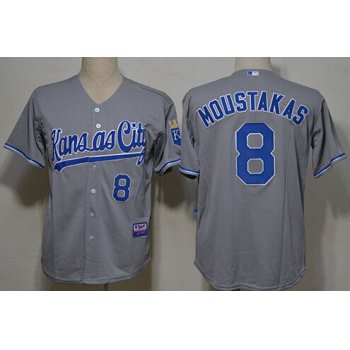 Kansas City Royals #8 Mike Moustakas Gray Jersey