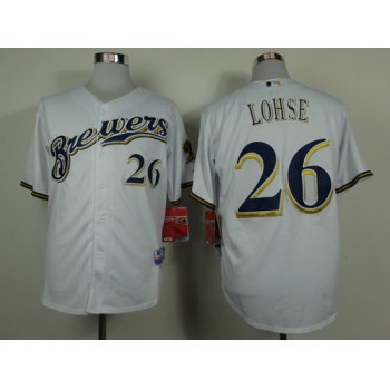 Milwaukee Brewers #26 Kyle Lohse White Jersey