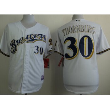 Milwaukee Brewers #30 Tyler Thornburg White Jersey