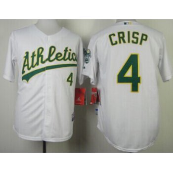 Oakland Athletics #4 Coco Crisp White Jersey