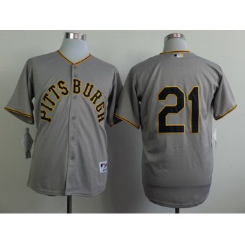 Pittsburgh Pirates #21 Roberto Clemente 1953 Gray Jersey