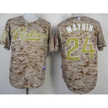 San Diego Padres #24 Cameron Maybin 2014 Camo Jersey