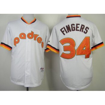 San Diego Padres #34 Rollie Fingers 1984 White Jersey