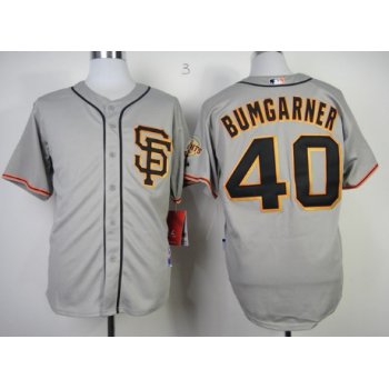 San Francisco Giants #40 Madison Bumgarner Gray SF Edition Jersey