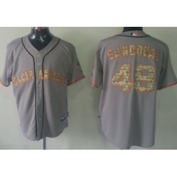 San Francisco Giants #48 Pablo Sandoval Gray With Camo Jersey