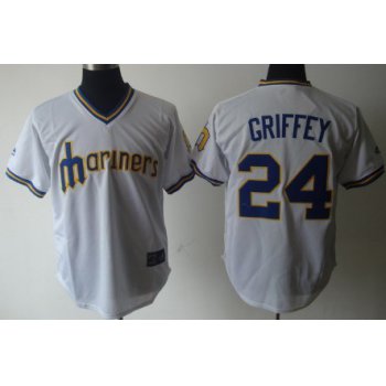 Seattle Mariners #24 Ken Griffey 1979 White Pullover Jersey