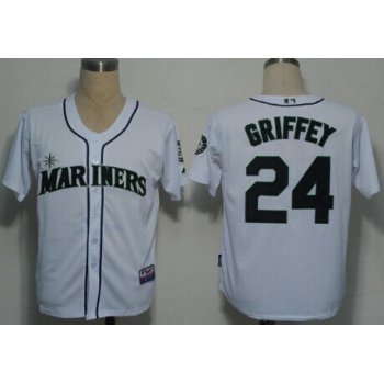 Seattle Mariners #24 Ken Griffey White Jersey