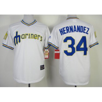 Seattle Mariners #34 Felix Hernandez 1979 White Pullover Jersey