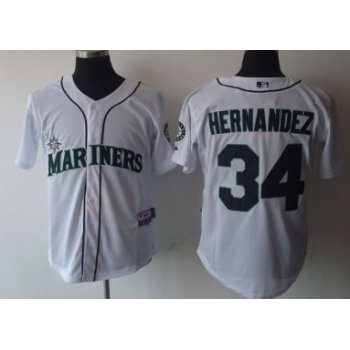 Seattle Mariners #34 Felix Hernandez White Jersey