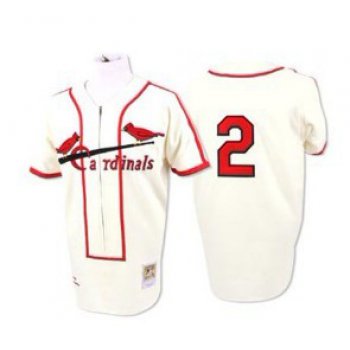 St. Louis Cardinals #2 Red Schoendienst 1946 Cream Throwback Jersey