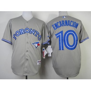 Toronto Blue Jays #10 Edwin Encarnacion Gray Jersey