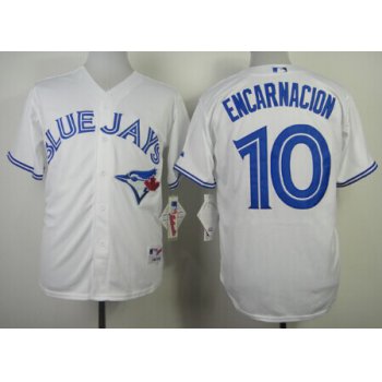 Toronto Blue Jays #10 Edwin Encarnacion White Jersey