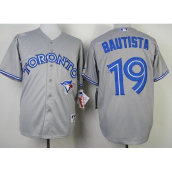 Toronto Blue Jays #19 Jose Bautista Gray Jersey