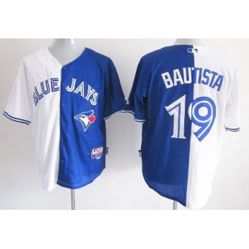 Toronto Blue Jays #19 Jose Bautista White/Blue Two Tone Jersey