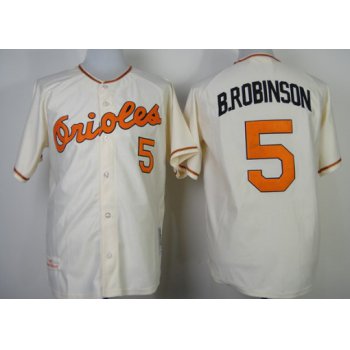 Baltimore Orioles #5 Brooks Robinson 1970 Cream Throwback Jersey