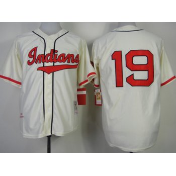 Cleveland Indians #19 Bob Feller 1948 Cream Throwback Jersey