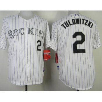 Colorado Rockies #2 Troy Tulowitzki White Jersey