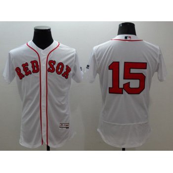 Men's Boston Red Sox #15 Dustin Pedroia White Flexbase 2016 MLB Player JerseyJersey