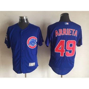 Men's Chicago Cubs #49 Jake Arrieta Blue 2016 Flexbase Majestic Baseball Jersey