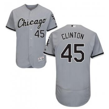 Men's Chicago White Sox #45 Presidential Candidate Hillary Clinton Gray Jersey