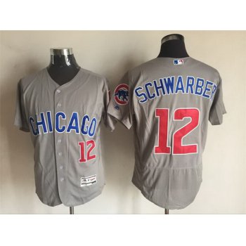 Men's Chicago cubs #12 Kyle Schwarber Royal Blue Pullover Cooperstown Cool Base Jersey