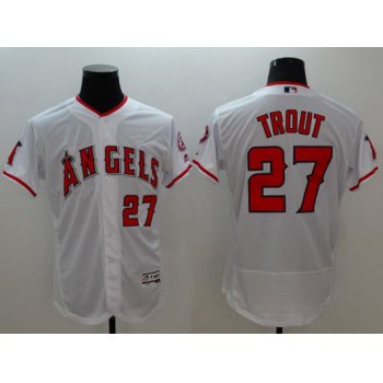 Men's LA Angels Of Anaheim #27 Mike Trout White Flexbase 2016 MLB Player Jersey