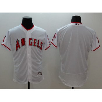 Men's LA Angels Of Anaheim Blank White Flexbase 2016 MLB Player Jersey