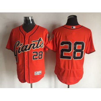 Men's San Francisco Giants #28 Buster Posey Orange 2016 Flexbase Majestic Baseball Jersey