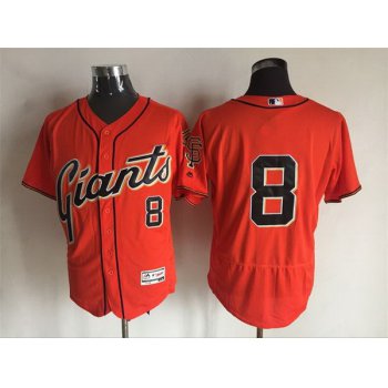 Men's San Francisco Giants #8 Hunter Pence Orange 2016 Flexbase Majestic Baseball Jersey