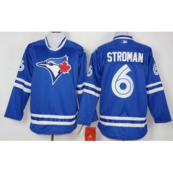 Men's Toronto Blue Jays #6 Marcus Stroman Blue Alternate Long Sleeve Baseball Jersey