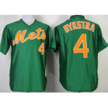 New York Mets #4 Lenny Dykstra 1985 Green Throwback Jersey