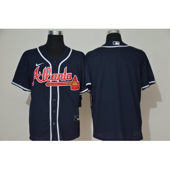 Men's Atlanta Braves Blank Navy Blue Stitched MLB Cool Base Nike Jersey