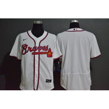 Men's Atlanta Braves Blank White Stitched MLB Flex Base Nike Jersey